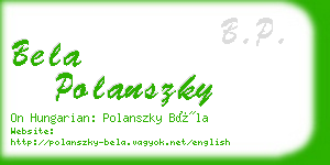 bela polanszky business card